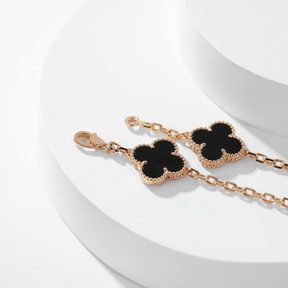 [Plus&Max]CLOVER 10 MOTIFS ONYX NECKLACE