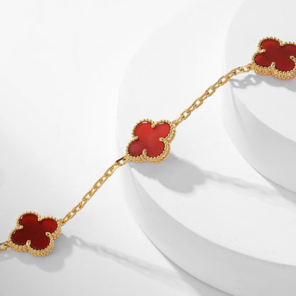 [Plus&Max]CLOVER 10 MOTIFS CARNELIAN NECKLACE