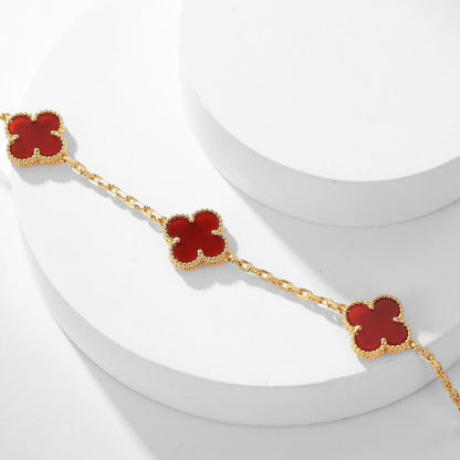 [Plus&Max]CLOVER 10 MOTIFS CARNELIAN NECKLACE