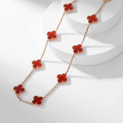 [Plus&Max]CLOVER 10 MOTIFS CARNELIAN NECKLACE