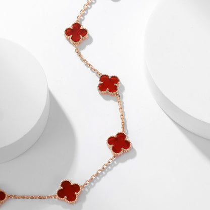[Plus&Max]CLOVER 10 MOTIFS CARNELIAN NECKLACE