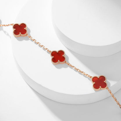 [Plus&Max]CLOVER 10 MOTIFS CARNELIAN NECKLACE