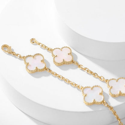 [Plus&Max]CLOVER 10 MOTIFS WHITE MOTHER OF PEARL NECKLACE