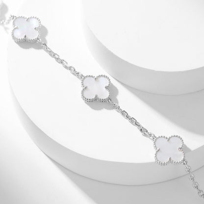 [Plus&Max]CLOVER 10 MOTIFS WHITE MOTHER OF PEARL NECKLACE