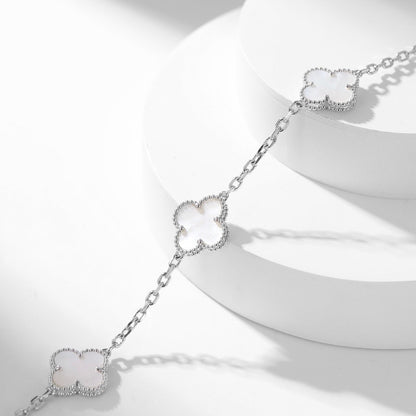 [Plus&Max]CLOVER 10 MOTIFS WHITE MOTHER OF PEARL NECKLACE