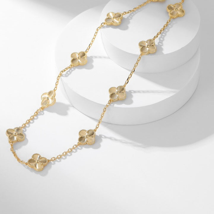 [Plus&Max]CLOVER 10 MOTIFS LASER NECKLACE