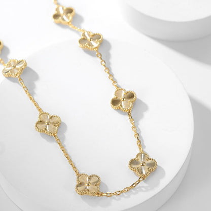 [Plus&Max]CLOVER 10 MOTIFS LASER NECKLACE