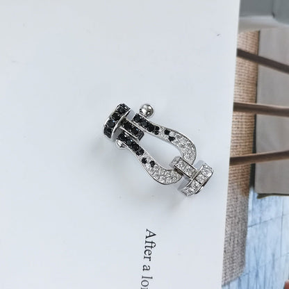 [Plus&Max]FORCE LARGE HORSESHOE BLACK WHITE DIAMOND BRACELET ROSE GOLD