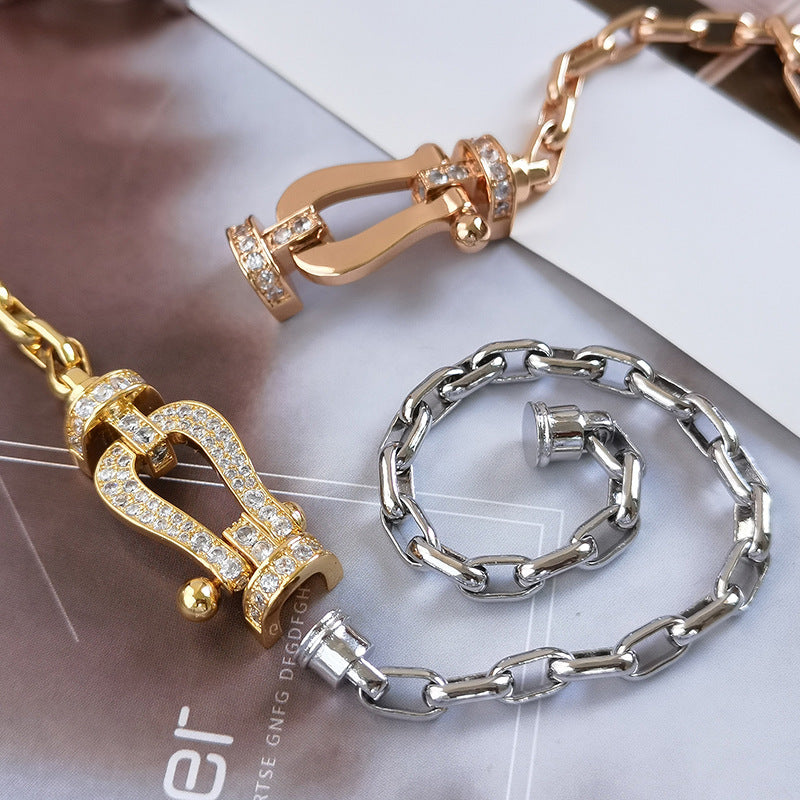 [Plus&Max]FORCE LARGE HORSESHOE CLASP  METAL BRACELET