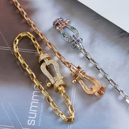[Plus&Max]FORCE LARGE HORSESHOE CLASP  METAL BRACELET