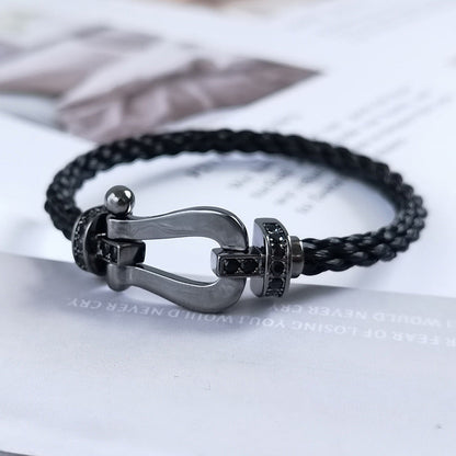 [Plus&Max]FORCE LARGE SERIES HORSESHOE BLACK SAMURAI BRACELET