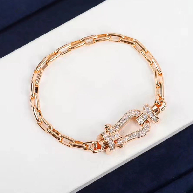 [Plus&Max]FORCE LARGE HORSESHOE CLASP  METAL BRACELET