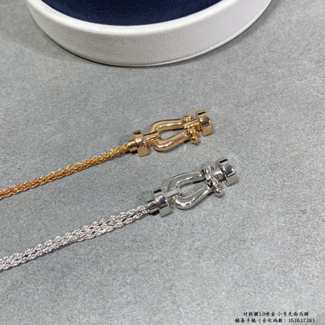 [Plus&Max]FORCE SMALL HORSESHOE  DIAMOND CHAIN ROPE BRACELET
