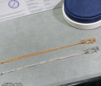 [Plus&Max]FORCE SMALL HORSESHOE  DIAMOND CHAIN ROPE BRACELET