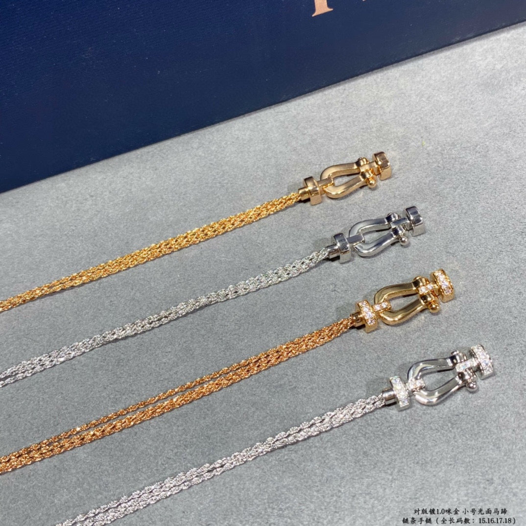 [Plus&Max]FORCE SMALL HORSESHOE  DIAMOND CHAIN ROPE BRACELET