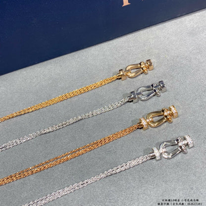 [Plus&Max]FORCE SMALL HORSESHOE  DIAMOND CHAIN ROPE BRACELET