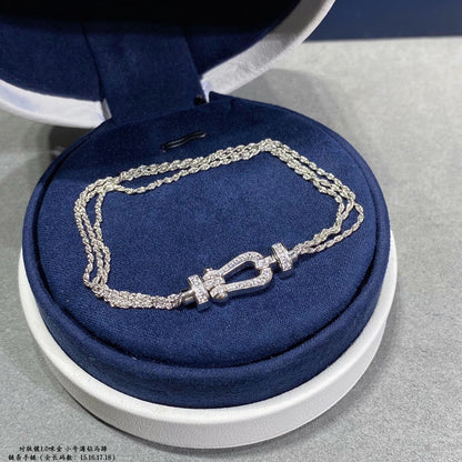 [Plus&Max]FORCE SMALL HORSESHOE  DIAMOND CHAIN ROPE BRACELET