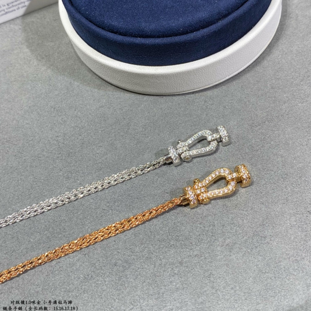 [Plus&Max]FORCE SMALL HORSESHOE  DIAMOND CHAIN ROPE BRACELET