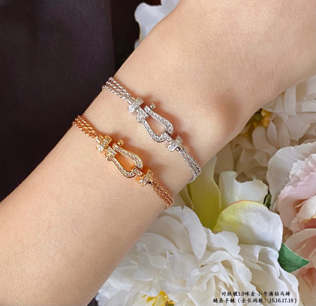 [Plus&Max]FORCE SMALL HORSESHOE  DIAMOND CHAIN ROPE BRACELET