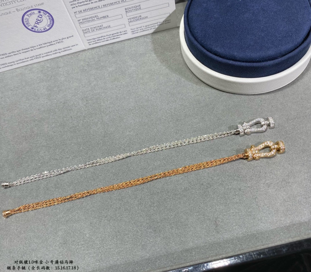 [Plus&Max]FORCE SMALL HORSESHOE  DIAMOND CHAIN ROPE BRACELET