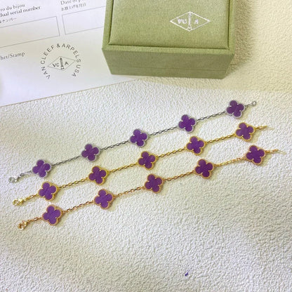 [Plus&Max]LUCKY CLOVER 5-MOTIF BRACELET - VIOLET COLLECTION