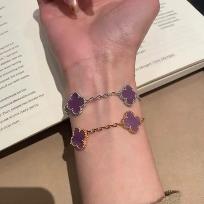 [Plus&Max]LUCKY CLOVER 5-MOTIF BRACELET - VIOLET COLLECTION
