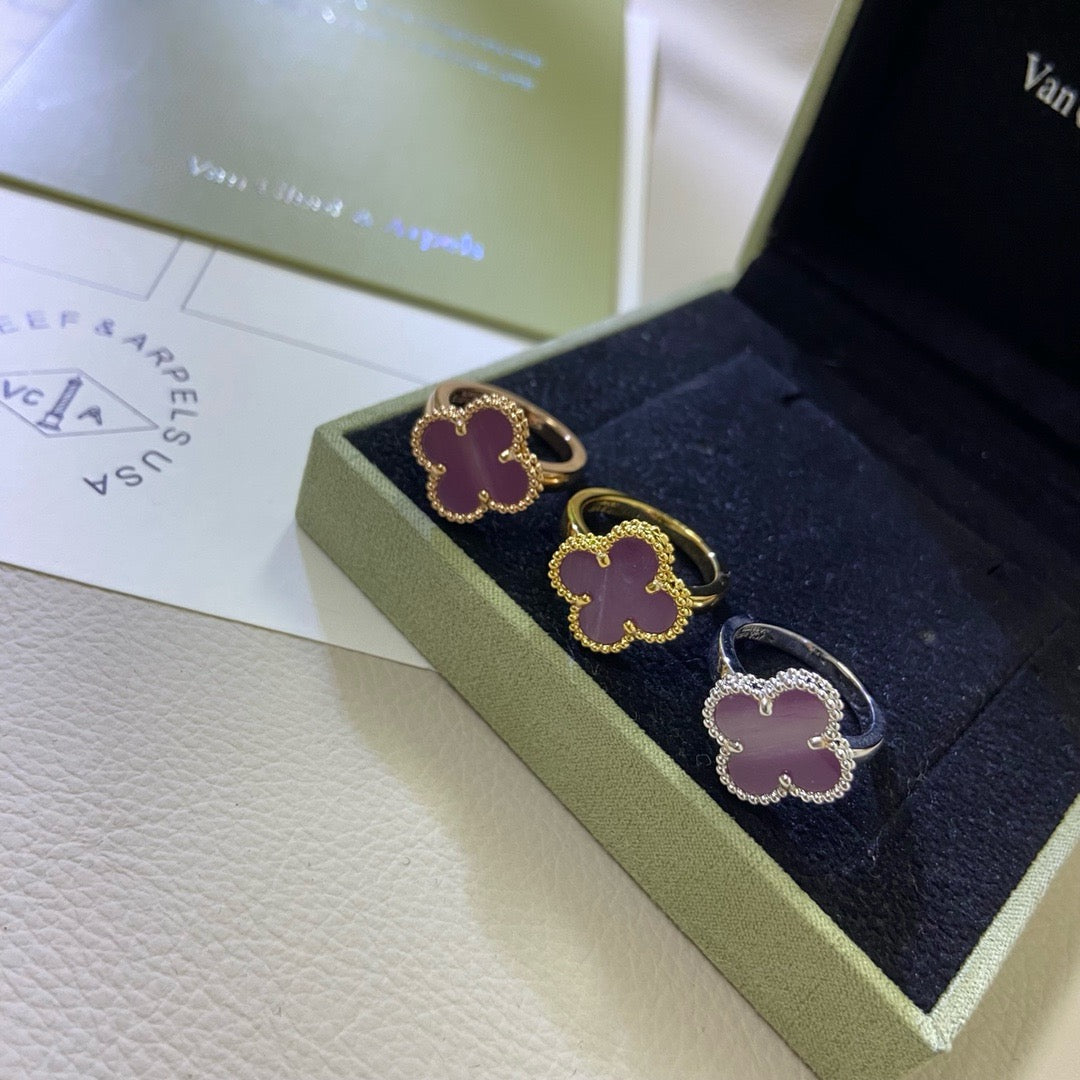 [Plus&Max]CLOVER  PURPLE VIOLET RING