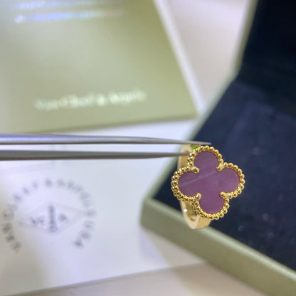 [Plus&Max]CLOVER  PURPLE VIOLET RING
