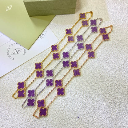 [Plus&Max]CLOVER 10 MOTIFS  PURPLE VIOLET  NECKLACE
