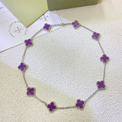 [Plus&Max]CLOVER 10 MOTIFS  PURPLE VIOLET  NECKLACE