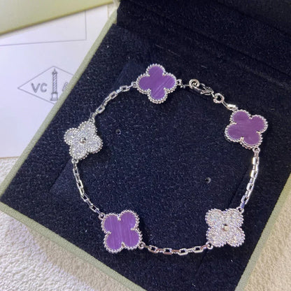 [Plus&Max]LUCKY CLOVER 5-MOTIF BRACELET - VIOLET COLLECTION