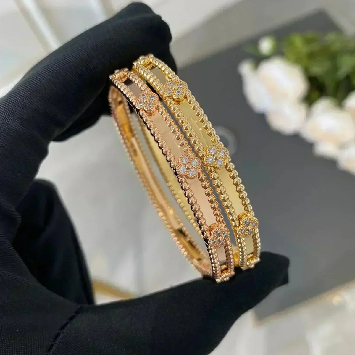 [Plus&Max]CLOVER BRACELET 4MM DIAMONDS