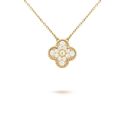 [Plus&Max]CLOVER 15MM DIAMOND SINGLE FLOWER NECKLACE