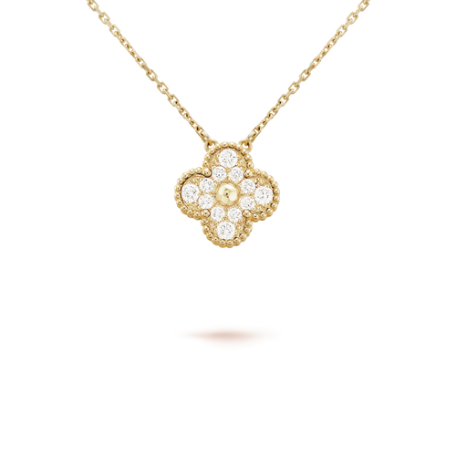 [Plus&Max]CLOVER 15MM DIAMOND SINGLE FLOWER NECKLACE