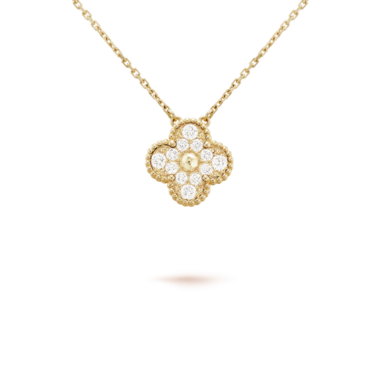 [Plus&Max]CLOVER 15MM DIAMOND SINGLE FLOWER NECKLACE