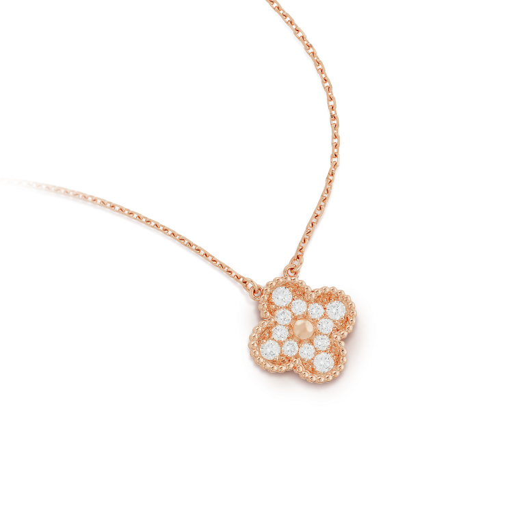 [Plus&Max]CLOVER 15MM DIAMOND SINGLE FLOWER NECKLACE