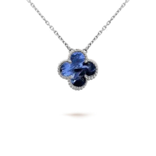 [Plus&Max]CLOVER 15MM PIETERSITE NECKLACE SILVER