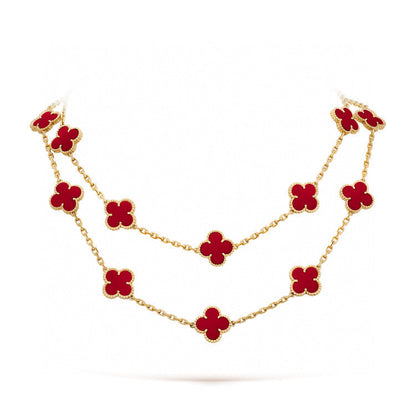 [Plus&Max]CLOVER 20 MOTIFS CARNELIAN NECKLACE