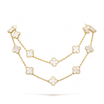 [Plus&Max]CLOVER 20 MOTIFS WHITE MOP NECKLACE