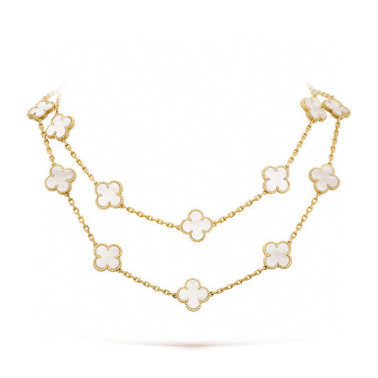 [Plus&Max]CLOVER 20 MOTIFS WHITE MOP NECKLACE