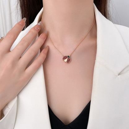 [Plus&Max]LUCKY  CARNELIANS LADYBUG NECKLACE