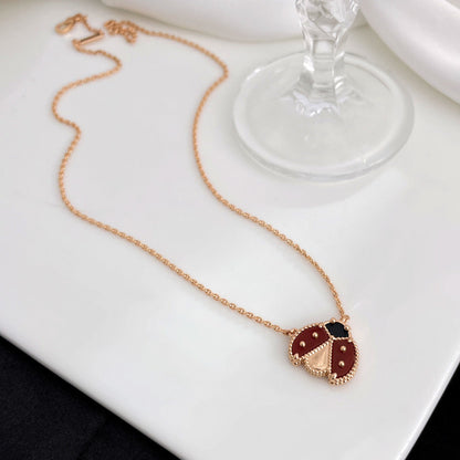 [Plus&Max]LUCKY  CARNELIANS LADYBUG NECKLACE