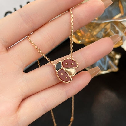 [Plus&Max]LUCKY  CARNELIANS LADYBUG NECKLACE