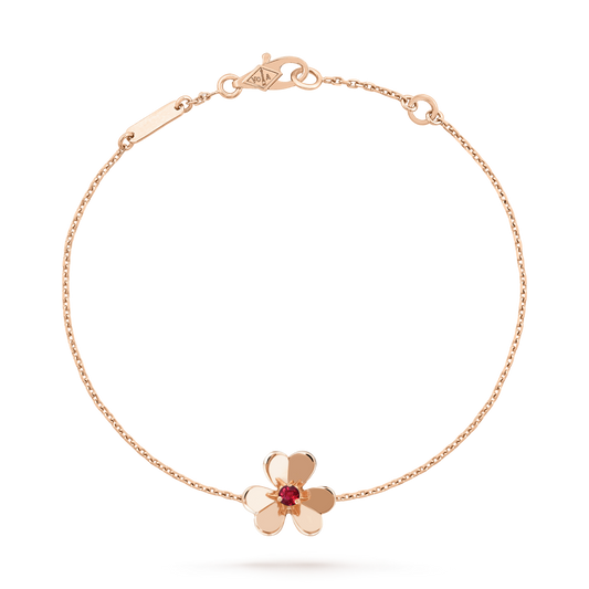 [Plus&Max]FRIVOLE GOLD FLOWER PINK MALACHITE BRACELET