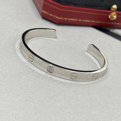 [Plus&Max]LOVE BRACELET 6.1MM 1 DIAMOND OPEN CUFF