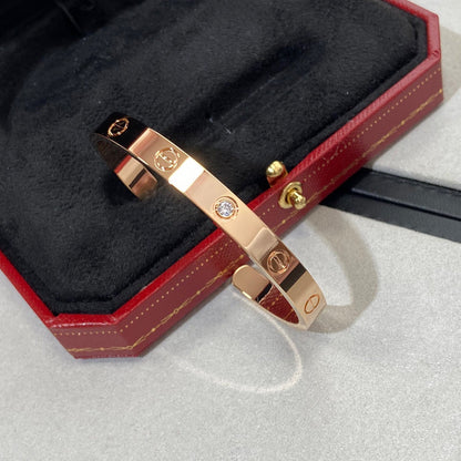 [Plus&Max]LOVE BRACELET 6.1MM 1 DIAMOND OPEN CUFF
