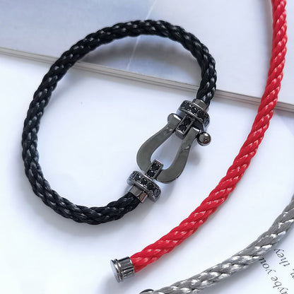 [Plus&Max]FORCE LARGE SERIES HORSESHOE BLACK SAMURAI BRACELET