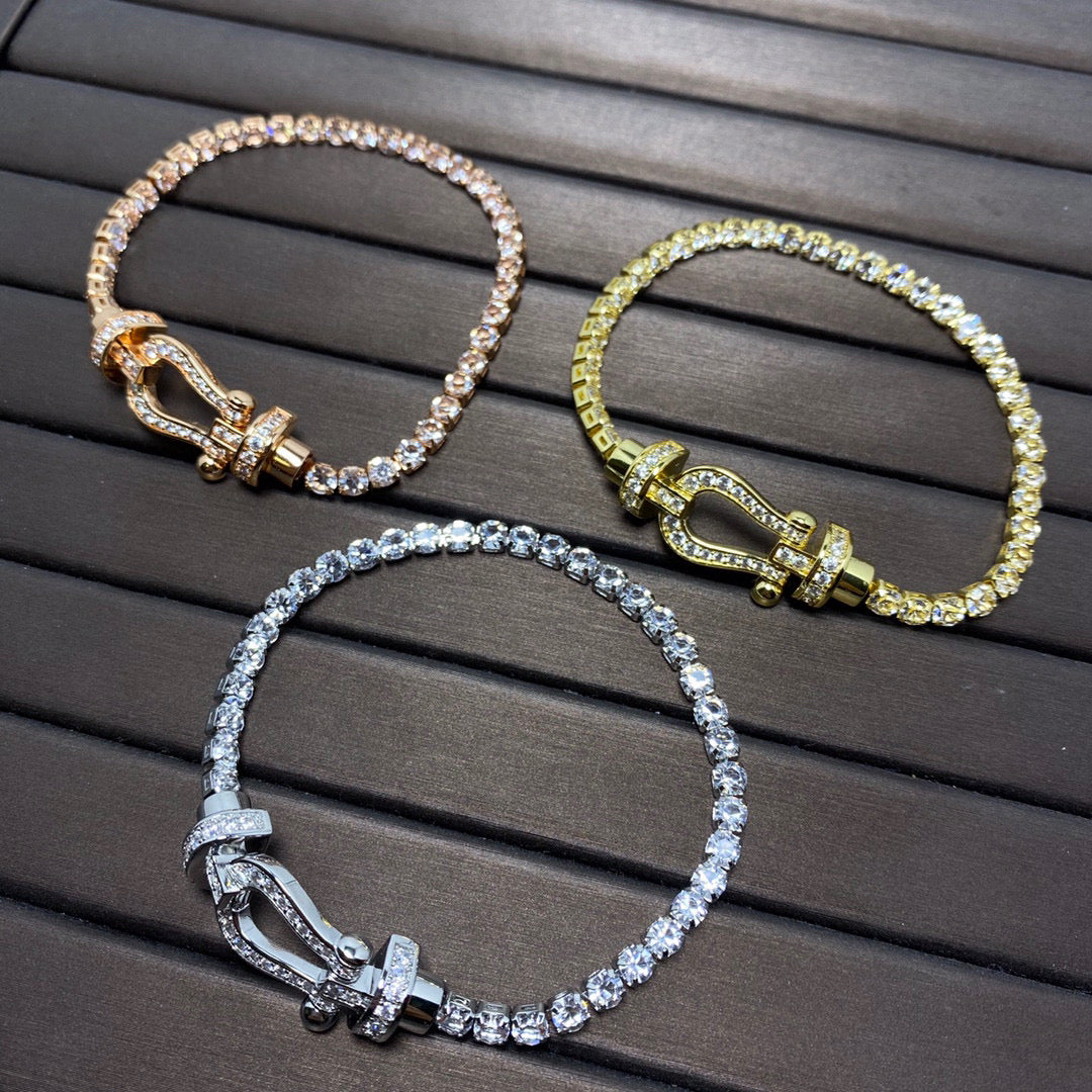 [Plus&Max]FORCE  HORSESHOE  DIAMOND TENNIS BRACELET