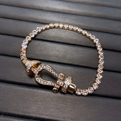 [Plus&Max]FORCE  LARGE HORSESHOE FULL DIAMOND TENNIS BRACELET