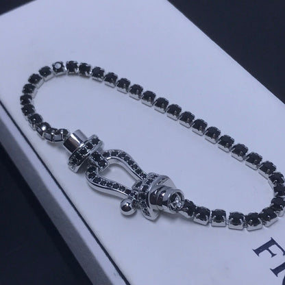 [Plus&Max]FORCE  LARGE HORSESHOE FULL DIAMOND TENNIS BRACELET